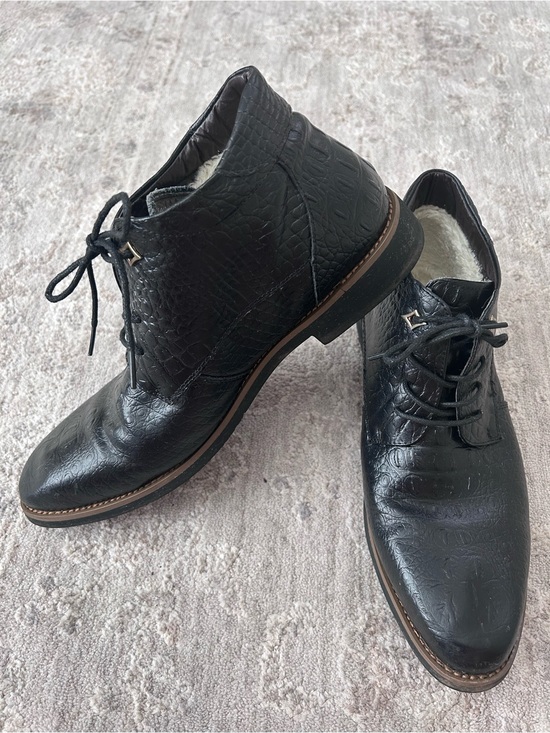 Men\'s Fleece Lined Ankle Boot Chukka 9-9.5 Leather Textured Shoes Oxfords Dress main image 9